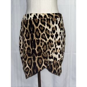 High Waist Layered Skort, Tummy Control — Cheetah Print size M Elastic Waist